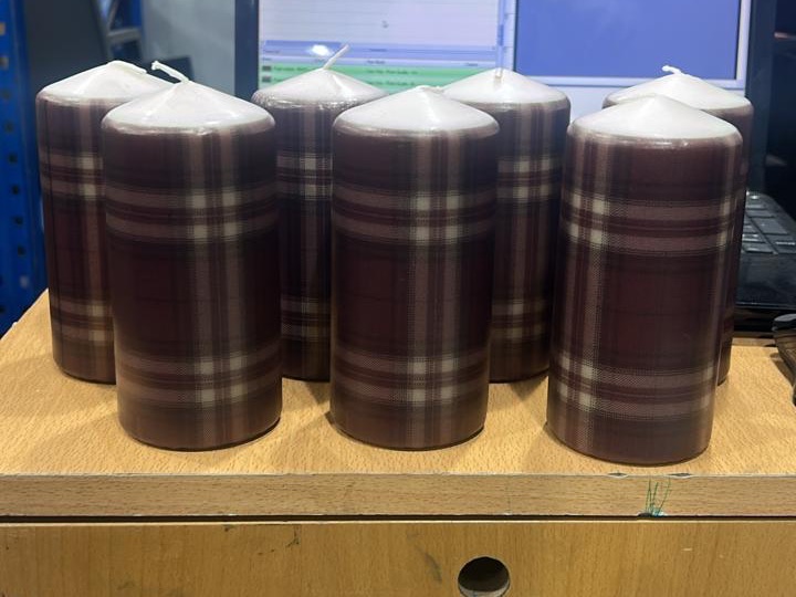 Printed candle vessels produced by Sun Studio Dubai