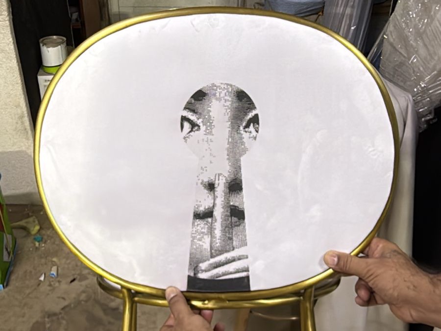 A printed furniture piece produced by Sun Studio Dubai