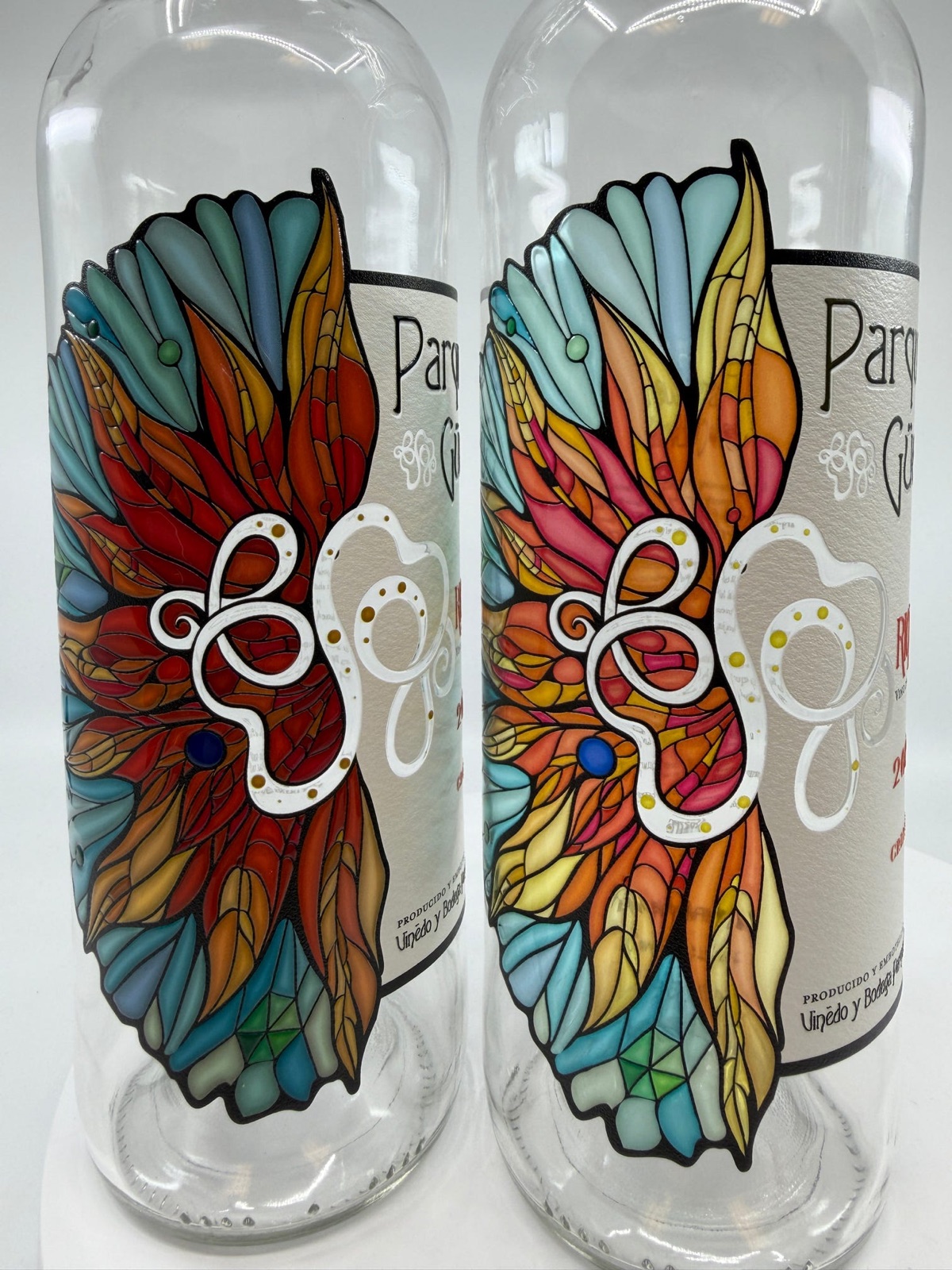 Glass bottles printed direct in full colour at Sun Studio Dubai