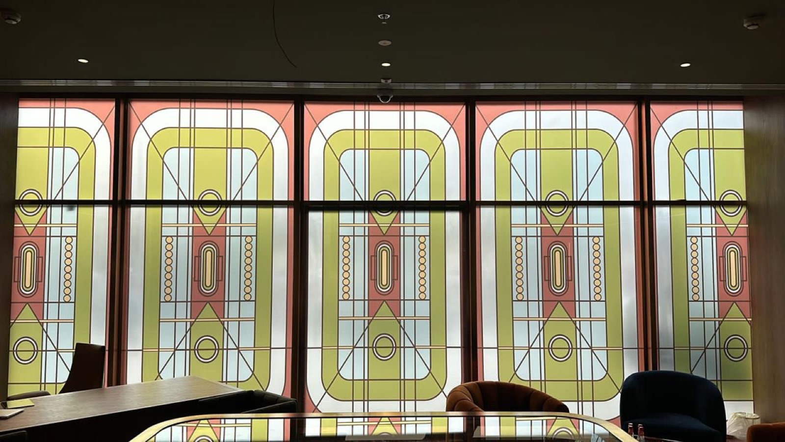Decorative printed glass produced at Sun Studio Dubai