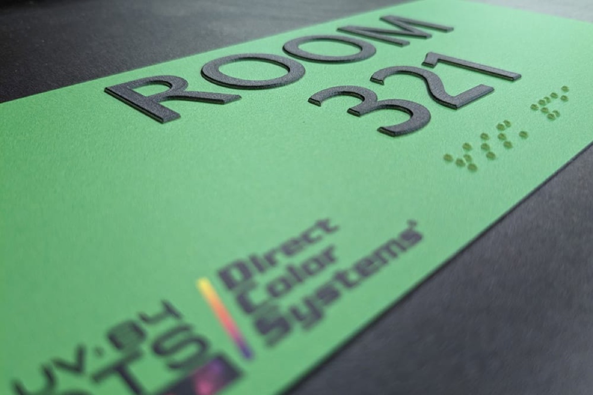 Braille and tactile signage produced at Sun Studio Dubai