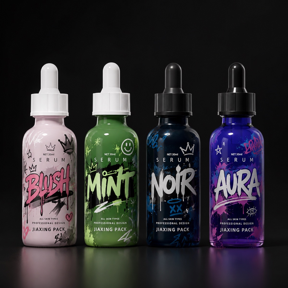 Printed cosmetic packaging produced at Sun Studio Dubai