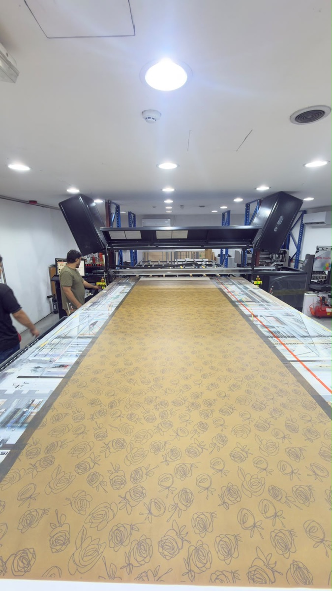 Printed leather produced at Sun Studio Dubai