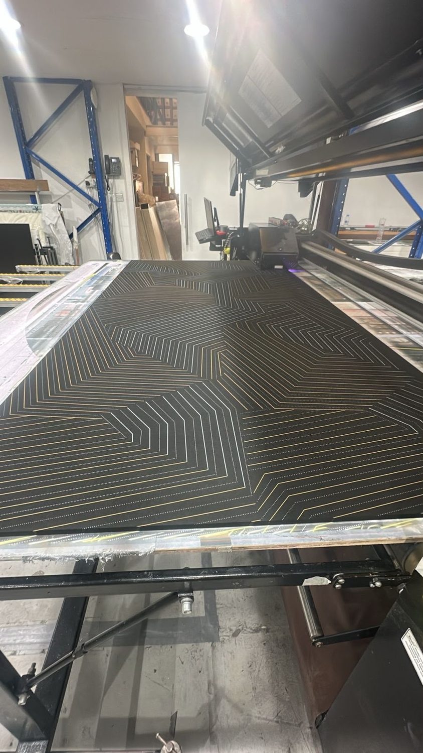 A printed acoustic panel produced at Sun Studio Dubai