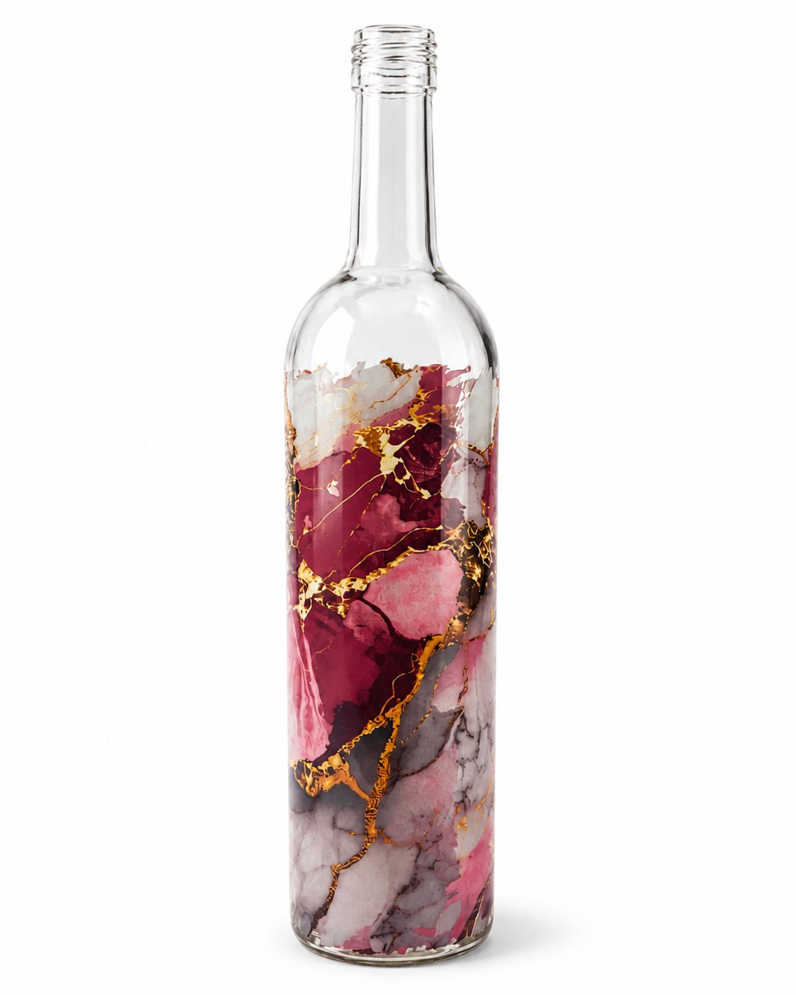 A glass bottle printed direct onto the glass at Sun Studio Dubai