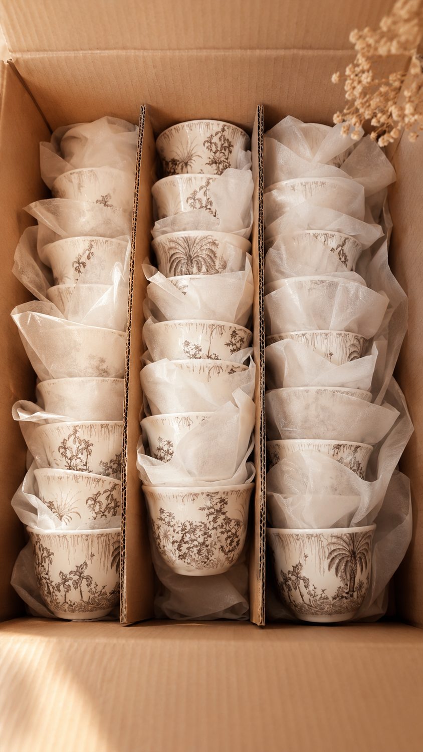 A printed qahwa cup produced at Sun Studio Dubai