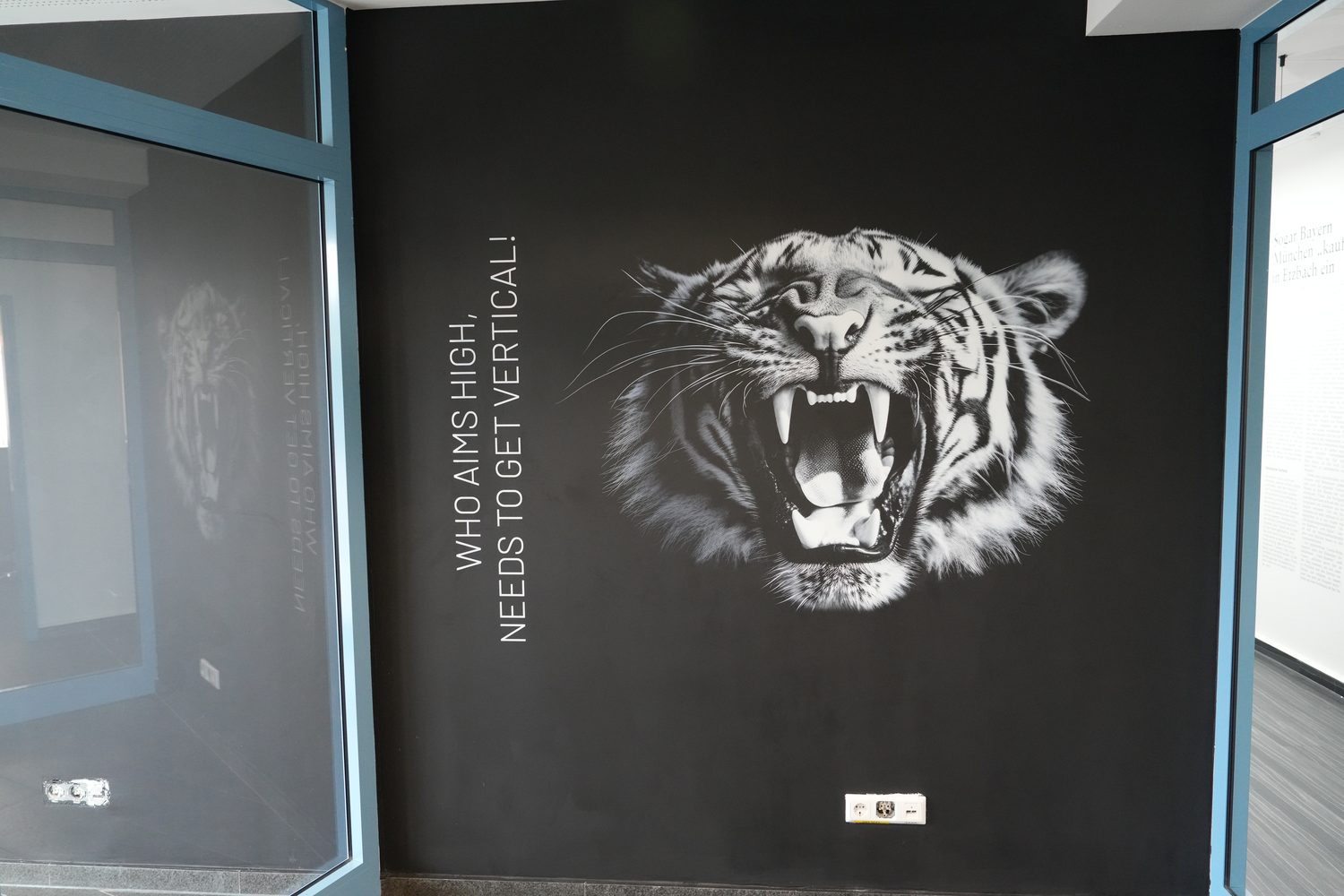 A mural printed direct onto an interior wall on site by Sun Studio Dubai