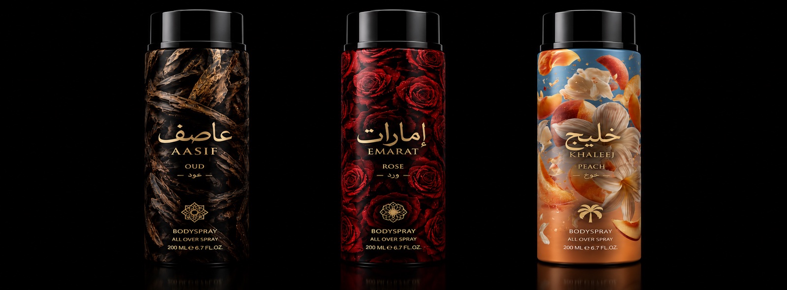 Aluminium body spray cans printed direct in full colour, a cylindrical UV printing job in Dubai